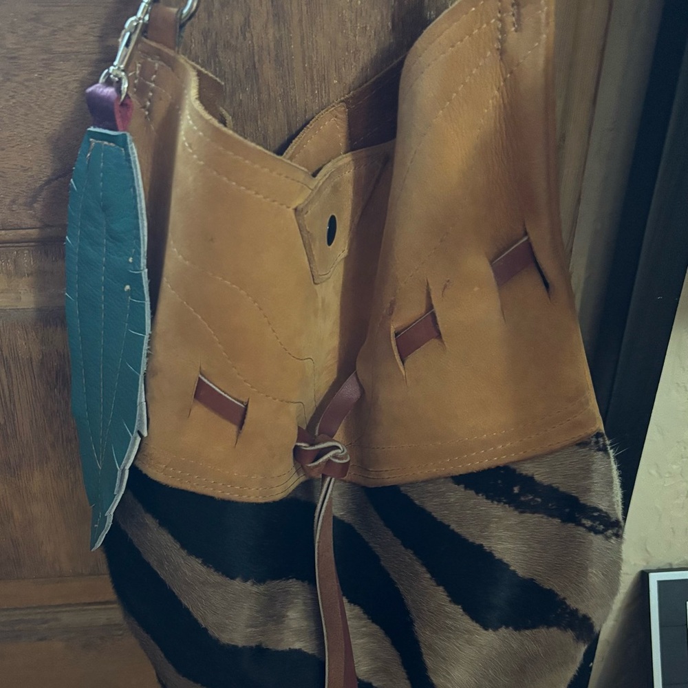 Reby C handmade Tan and Black Zebra Print Tote Bag